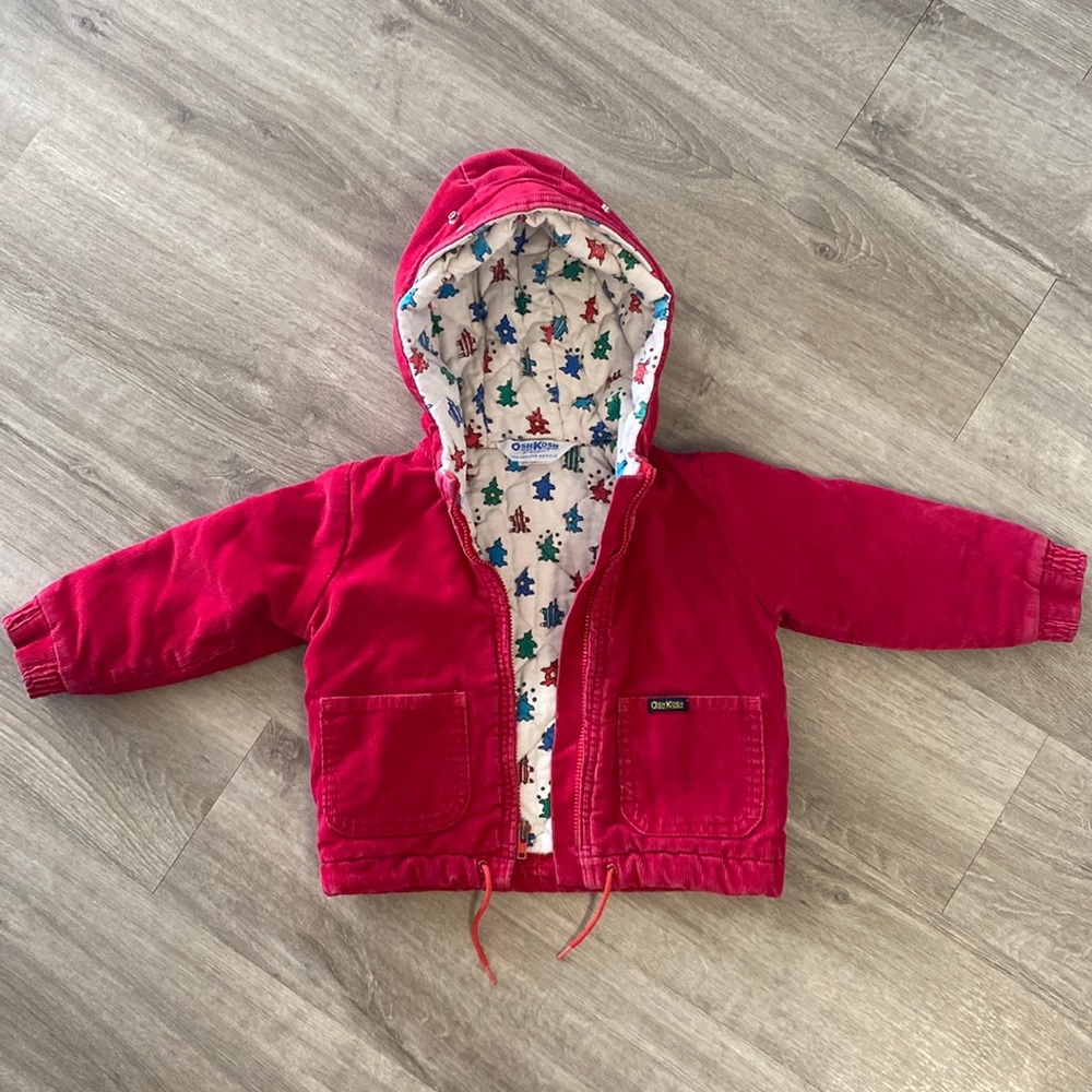 Rare Vintage Oshkosh Union Made Corduroy Wizard Print Zip Up Jacket